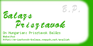 balazs prisztavok business card