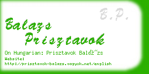 balazs prisztavok business card